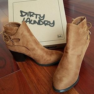 Tan Suade Heeled Ankle Boots